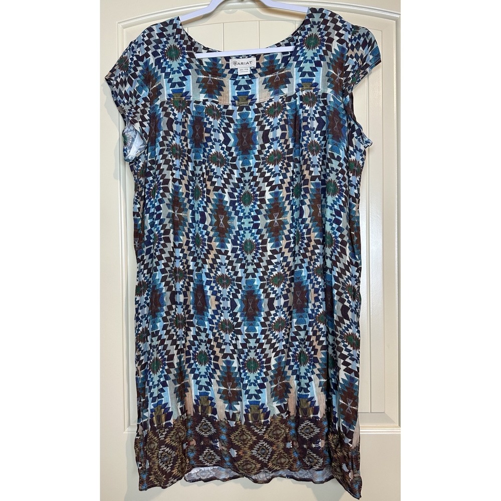 Ariat Kallie shift Dress XXL Americana Western Aztec Southwestern‎ cowgirl rayon